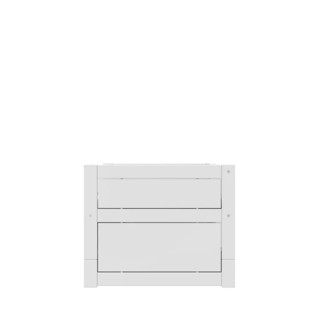 Lifetime Loft Bed 90x200 with Shelf and Storage Drawer, Premium Slatted Frame in White