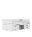 Lifetime Cabin Bed with Shelves and Drawers, Premium Slatted Bed Base in White