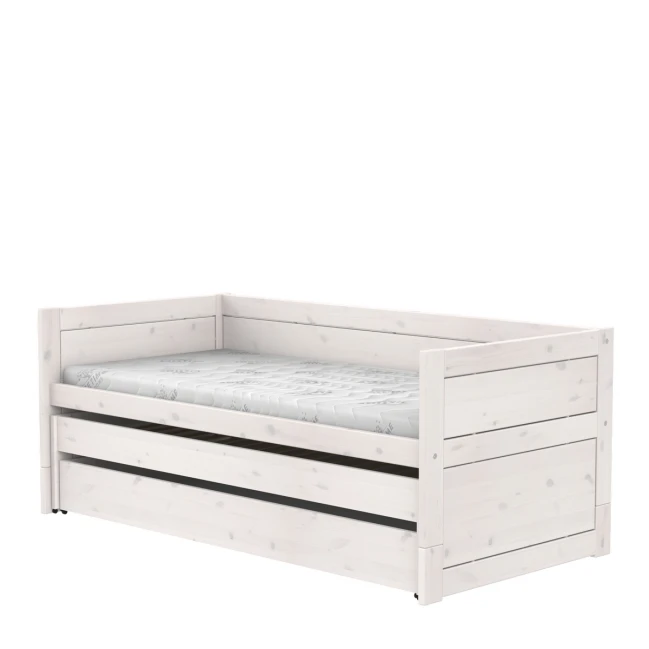 Letto a castello Lifetime con letto per gli ospiti, telaio a doghe standard, whitewash