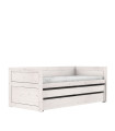 Lifetime bunk bed with guest bed, bed box and deluxe slatted frame whitewash