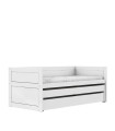Lifetime Lit superposé avec lit d'appoint et tiroir, sommier premium en blanc