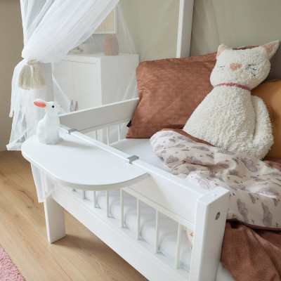 Lifetime Einzelbett mit Himmel Cat & Bow Canopy 90 x 200 mit Lattenrost Standard weiss