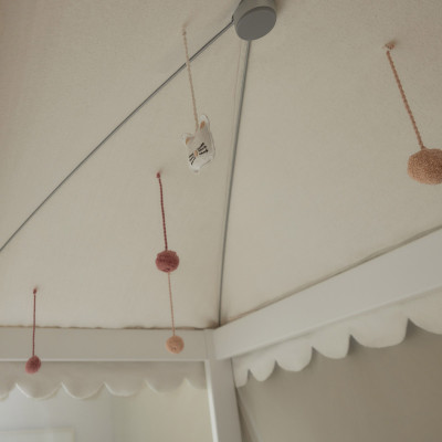 Lifetime Lit simple avec ciel Cat & Bow Canopy 90 x 200 avec sommier à lattes standard blanc