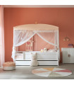 Lifetime Einzelbett mit Himmel Fairy Theatre 90 x 200 mit Lattenrost Standard weiss