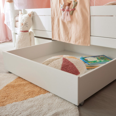 Lifetime Einzelbett mit Himmel Fairy Theatre 90 x 200 mit Lattenrost Standard weiss