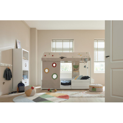 Lifetime 4-in-1 Einzelbett mit Himmel Olympic Dreams 90 x 200 mit Lattenrost Standard weiss