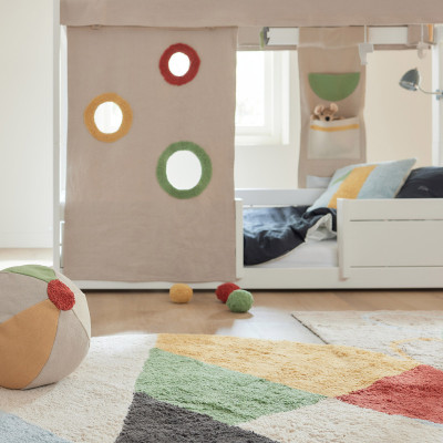 Lifetime 4-in-1 Einzelbett mit Himmel Olympic Dreams 90 x 200 mit Lattenrost Standard weiss