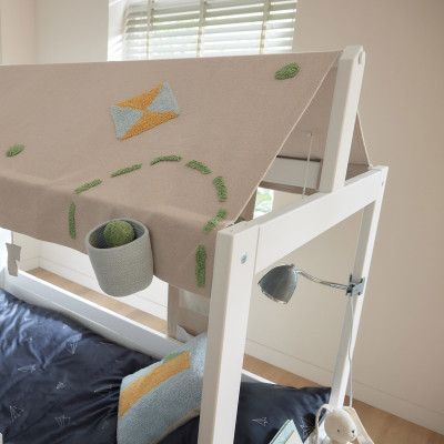 Lifetime 4-in-1 Einzelbett mit Himmel Olympic Dreams 90 x 200 mit Lattenrost Standard weiss