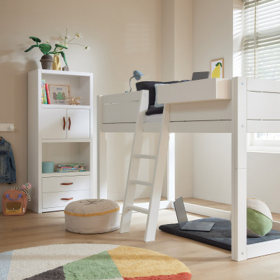 Lifetime 4-in-1 Einzelbett mit Himmel Olympic Dreams 90 x 200 mit Lattenrost Standard weiss
