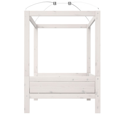 Lifetime Original Himmelbett 120 x 200 cm mit Premium Rollboden whitewash