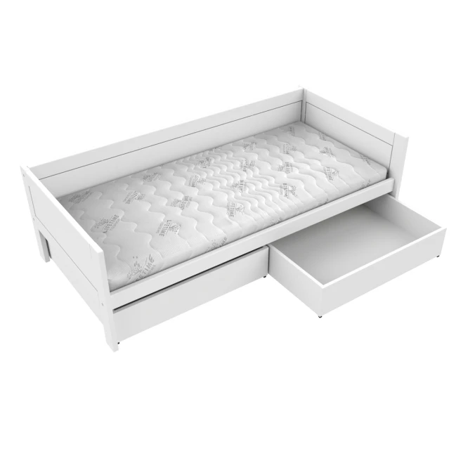 Lifetime Lit de base 90x200 cm avec sommier Luxe, blanc