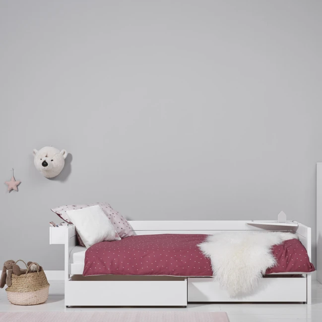 Lifetime Lit de base 90x200 cm avec sommier Luxe, blanc