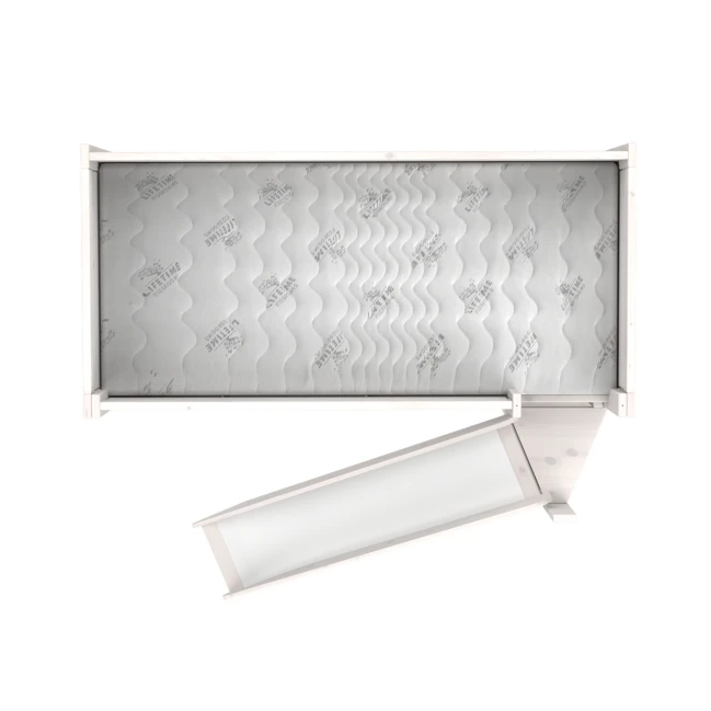 Letto a mezza altezza Lifetime con calce a pavimento rotabile