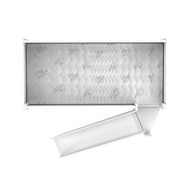 Letto a mezza altezza Lifetime con pavimento a rotolamento bianco