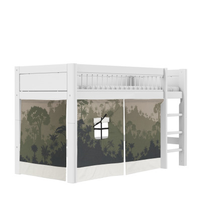 Lifetime half-height bed with deluxe slatted frame white