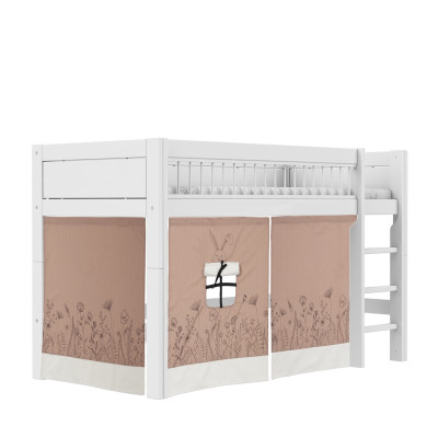 Lifetime half-height bed with deluxe slatted frame white