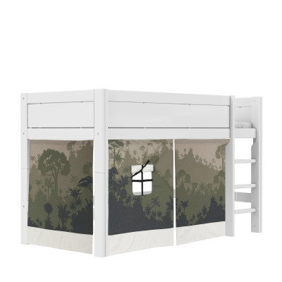 Lifetime half-height bed with deluxe slatted frame white