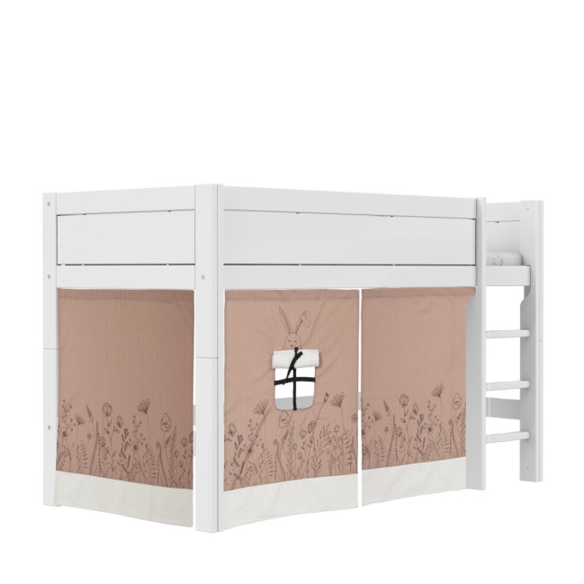 Lifetime half-height bed with deluxe slatted frame white