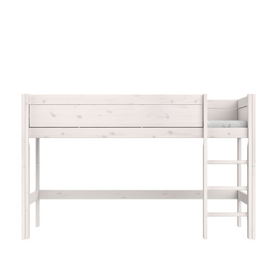 Letto a mezza altezza Lifetime con telaio a doghe premium whitewash