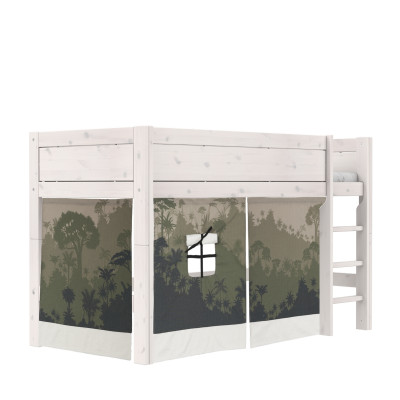 Letto a mezza altezza Lifetime con telaio a doghe premium whitewash