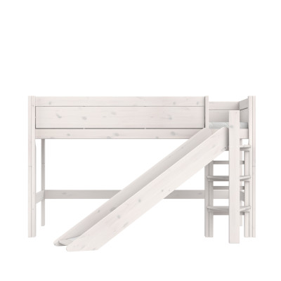 Letto a mezza altezza Lifetime con telaio a doghe premium whitewash