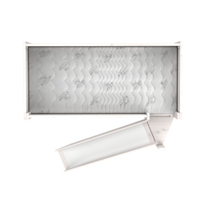 Letto a mezza altezza Lifetime con telaio a doghe premium whitewash