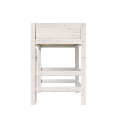 Lifetime medium loft bed 113cm with rolling floor with straight ladder whitewash