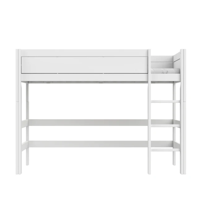 Lifetime medium loft bed 152 cm with rolling floor with straight ladder white