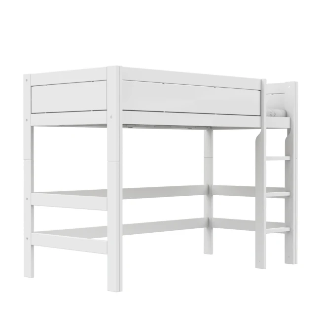 Lifetime Lit mezzanine 152 cm avec échelle droite et sommier, blanc