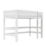 Letto a soppalco medio Lifetime 152 cm con pavimento a rullo con scala diritta bianca