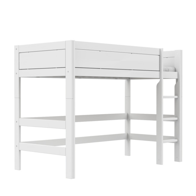 Lifetime loft bed 152cm with deluxe slatted frame white