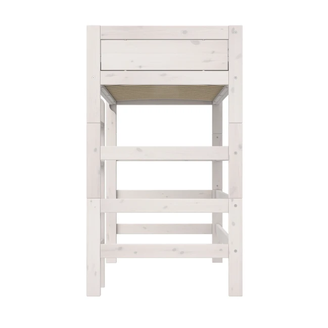 Letto a soppalco Lifetime 177 cm con scaletta dritta e rete a doghe standard, whitewash