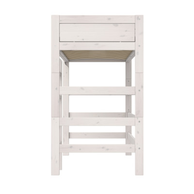 Lifetime Hochbett 177 cm mit gerader leiter und Premium Rollboden whitewash