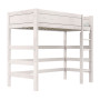 Lifetime lit mezzanine 177 cm avec échelle droite et sommier premium whitewash