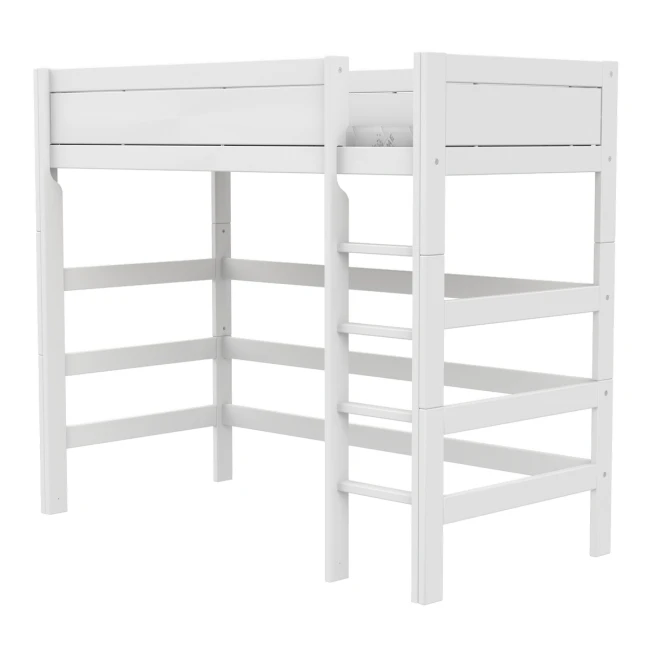 Lifetime Hochbett 177 cm mit gerader leiter und Premium Rollboden weiss