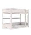 Lifetime low bunkbed with straight ladder 90 x 200 cm, slatted base standard whitewash