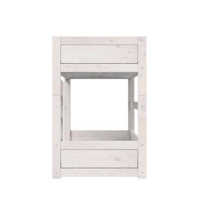Lifetime niedriges Etagenbett mit gerader Leiter 90 x 200 cm, Standard Lattenrost whitewash