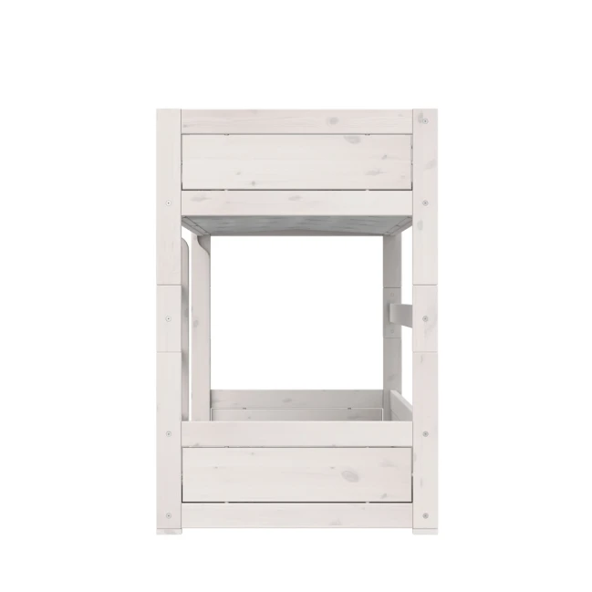 Lifetime lit superposé bas avec échelle droite 90 x 200 cm, sommier premium whitewash