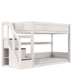 Lifetime low bunk bed with stepladder 90 x 200 cm, slatted base deluxe whitewash