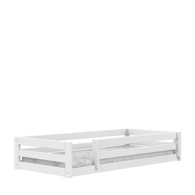 Lit simple Montessori pour enfant Lifetime Elements avec sommier à lattes standard en blanc