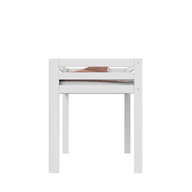 Lifetime Halbhohes Bett Elements mit gerader Leiter und Standard Lattenrost weiss