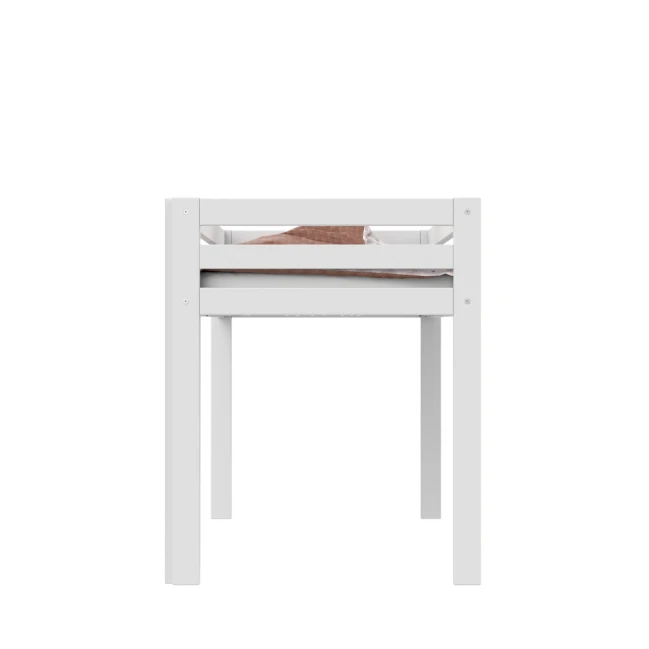 Lifetime Halbhohes Bett Elements mit gerader Leiter und Standard Lattenrost weiss