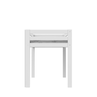 Letto a mezza altezza Lifetime Elements con scala dritta e telaio a doghe standard bianco
