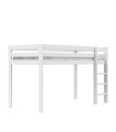 Letto a mezza altezza Lifetime Elements con scala dritta e telaio a doghe standard bianco