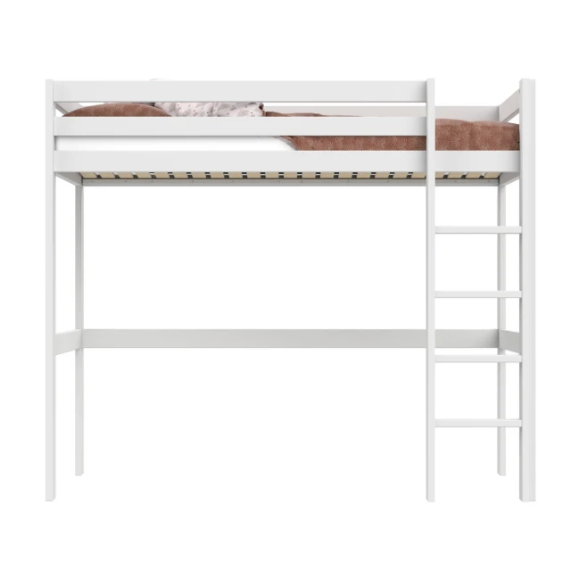 Lifetime high bed Elements with Ladder and with standard slatted base white
