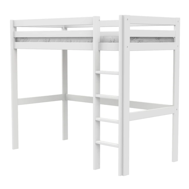 Lifetime Hochbett Bett Elements mit gerader Leiter und Standard Lattenrost weiss