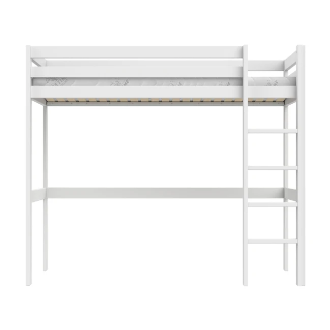 Lifetime Hochbett Bett Elements mit gerader Leiter und Standard Lattenrost weiss