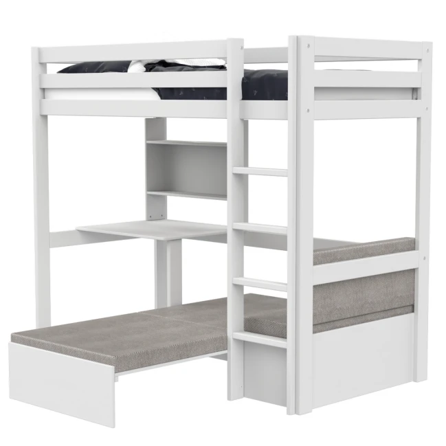 Lifetime high bed Study & Relax Elements with Ladder and with standard slatted base white