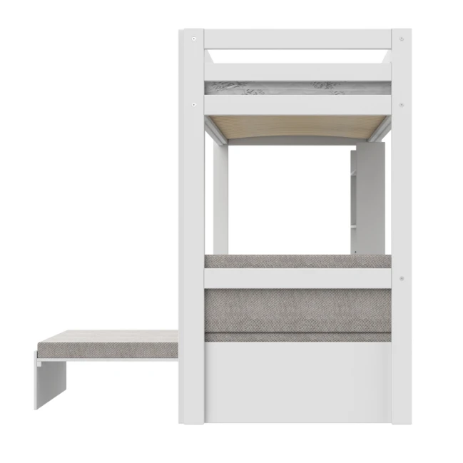 Lifetime high bed Study & Relax Elements with Ladder and with standard slatted base white