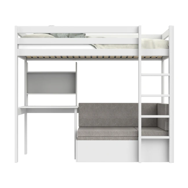 Lifetime high bed Study & Relax Elements with Ladder and with standard slatted base white